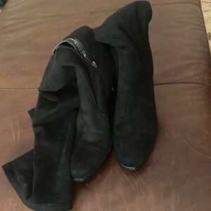 Sam Edelman black, suede, thigh high boots, size 9